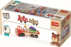 CAMION COLORAT DIN LEMN CU ANIMALUTE 27CM