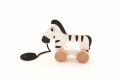 ZEBRA DIN LEMN CU ROTI SI SNUR