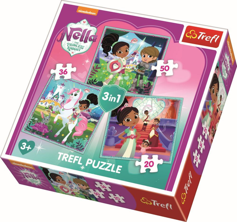 PUZZLE TREFL 3IN1 PRINTESA CAVALER