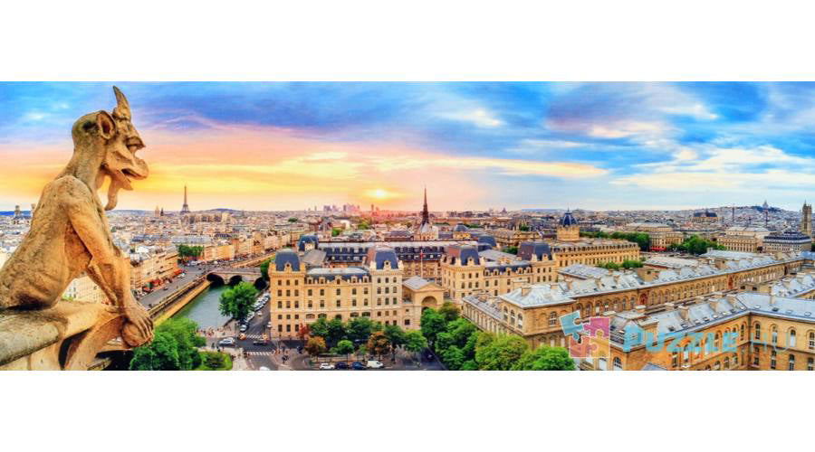 PUZZLE TREFL PANORAMA 1000 IMAGINE DE PE CATEDRALA NOTRE DAME PARIS