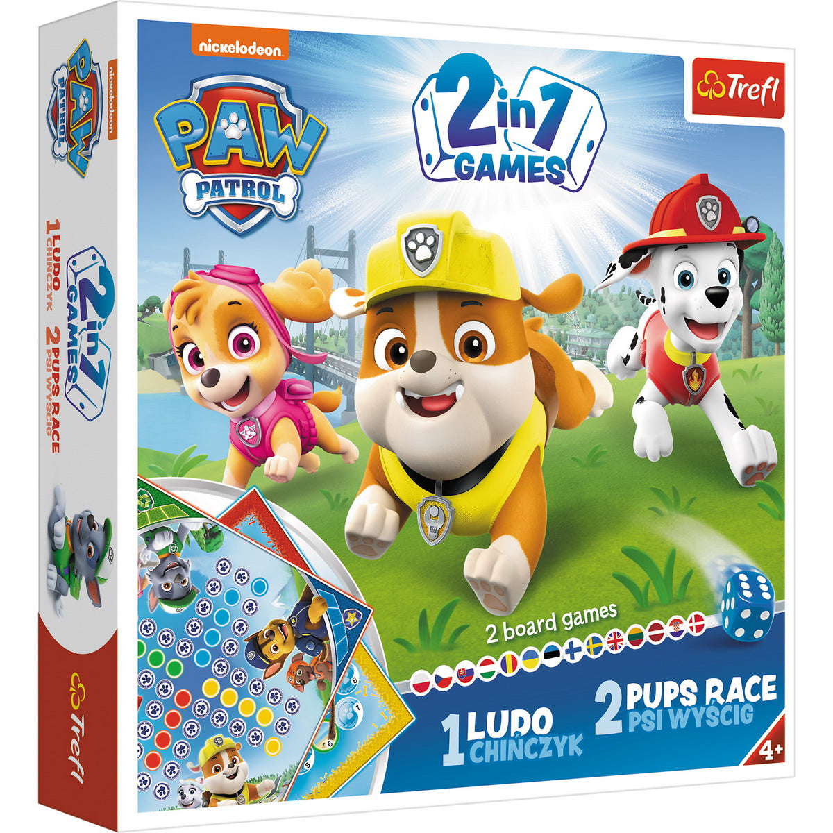 PATRULA CATELUSILOR  JOCURI 2IN1 LUDO SI CURSA