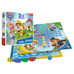 PATRULA CATELUSILOR  JOCURI 2IN1 LUDO SI CURSA