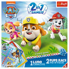 PATRULA CATELUSILOR  JOCURI 2IN1 LUDO SI CURSA