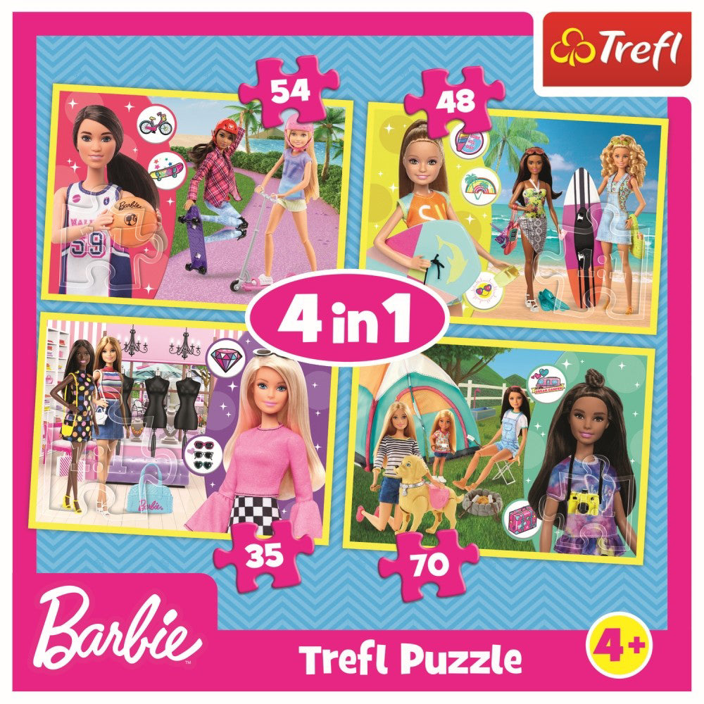 PUZZLE TREFL 4IN1 LUMEA LUI BARBIE