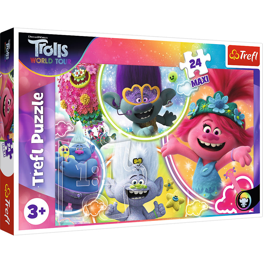 PUZZLE TREFL 24 MAXI LUMEA MUZICALA A TROLILOR