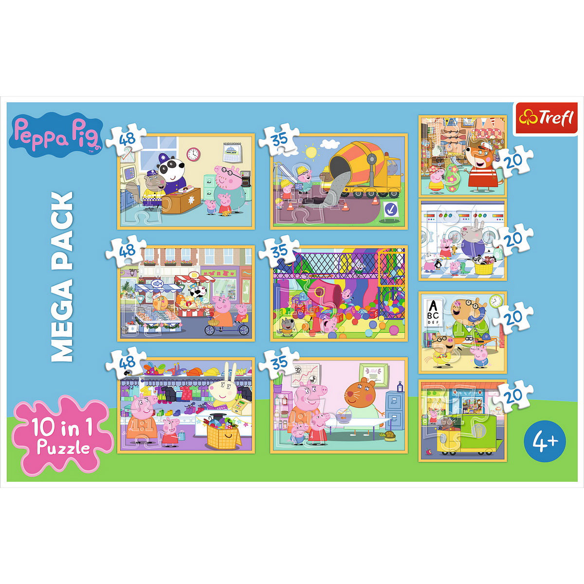 PUZZLE TREFL 10IN1 PURCELUSA PEPPA PIG CU PRIETENII