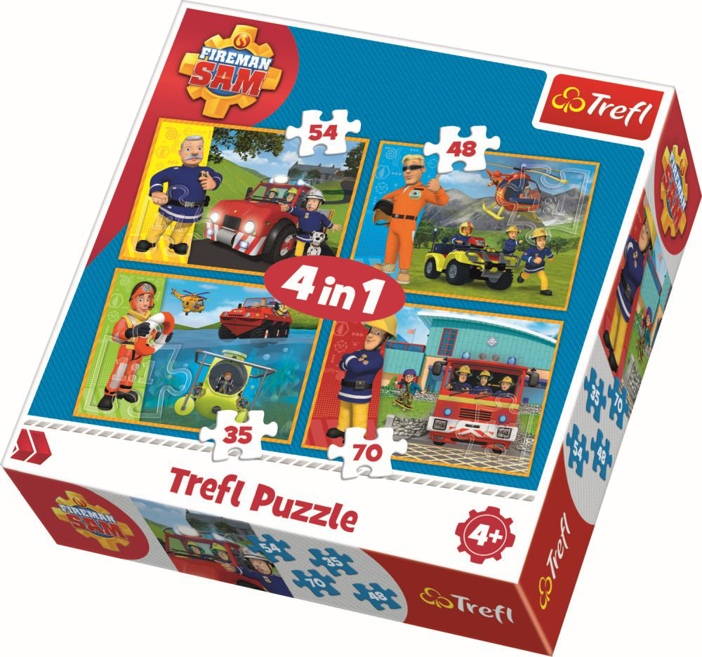 PUZZLE TREFL 4IN1 POMPIERUL SAM IN ACTIUNE