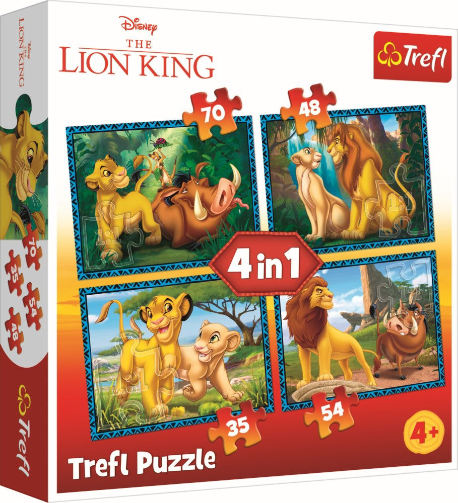PUZZLE TREFL 4IN1 REGELE LEU SI PRIETENII