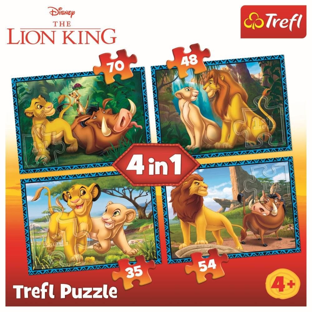 PUZZLE TREFL 4IN1 REGELE LEU SI PRIETENII