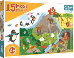 PUZZLE TREFL 15 MAXI LUMEA ANIMALELOR