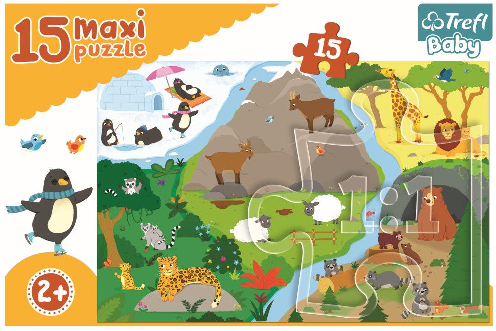 PUZZLE TREFL 15 MAXI LUMEA ANIMALELOR