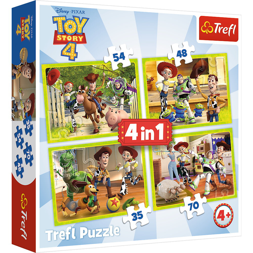 PUZZLE TREFL 4IN1 EROII TOYSTORY4 IN ACTIUNE