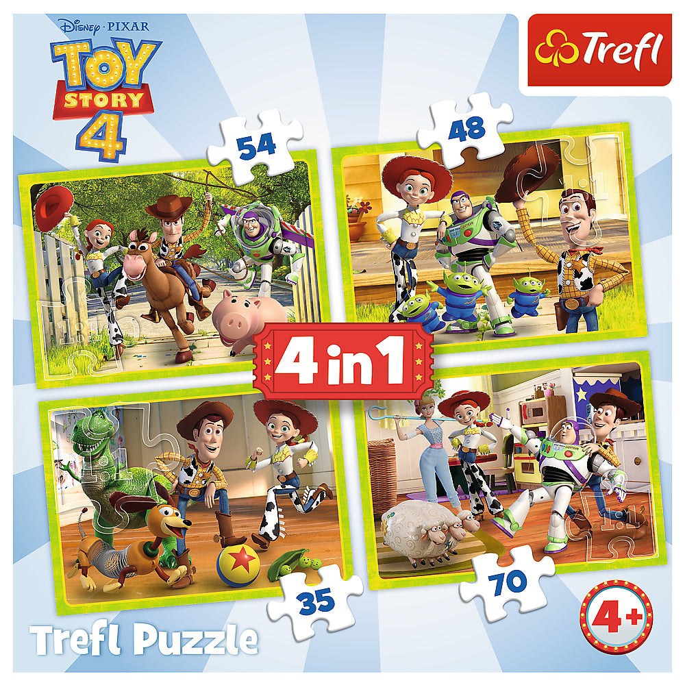 PUZZLE TREFL 4IN1 EROII TOYSTORY4 IN ACTIUNE
