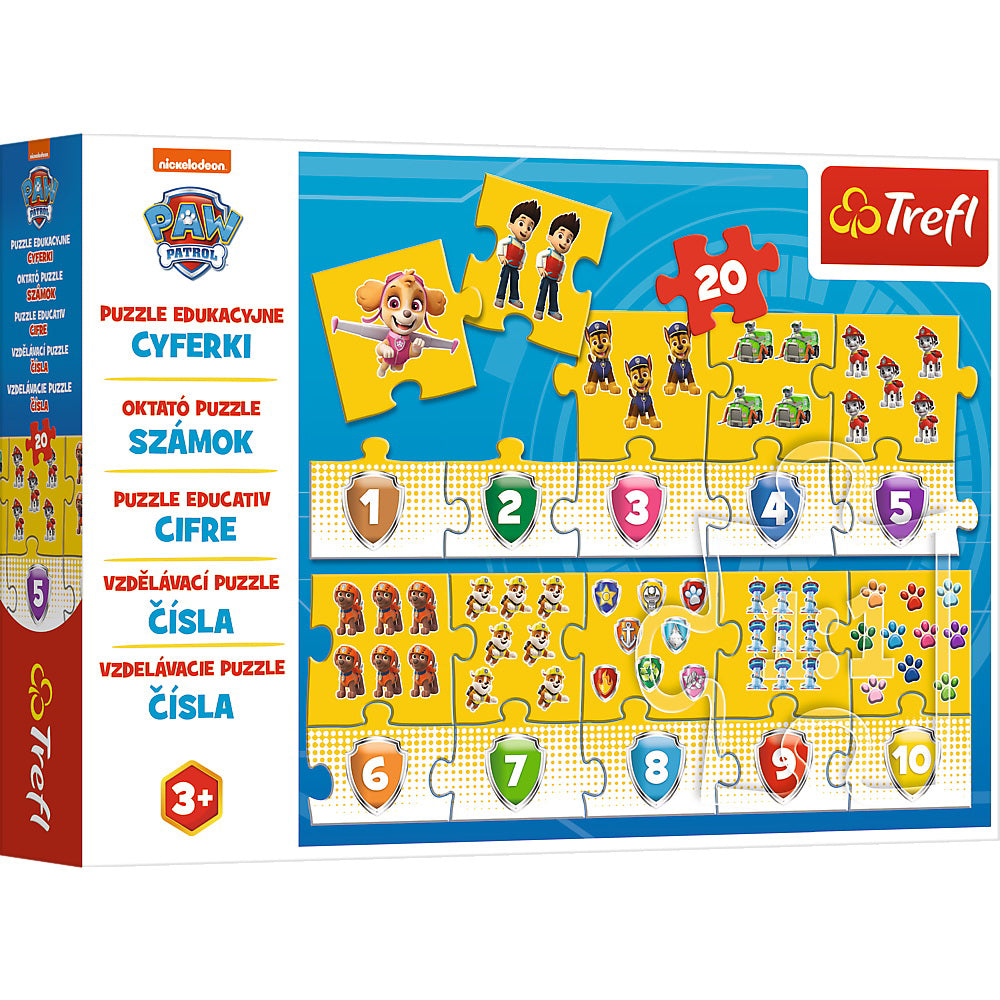PUZZLE EDUCATIONAL 20 PIESE NUMERE PATRULA CATELUSILOR