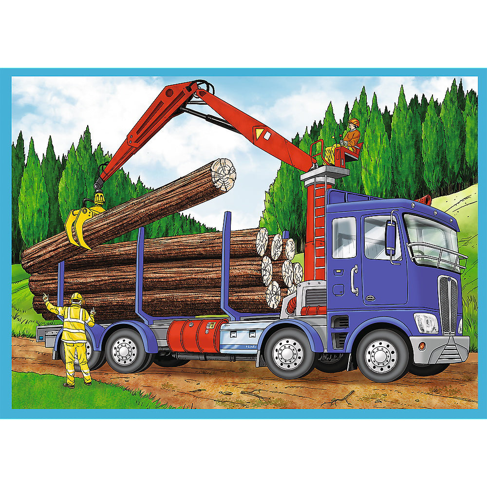 PUZZLE TREFL 4IN1 UTILAJE CONSTRUCTII