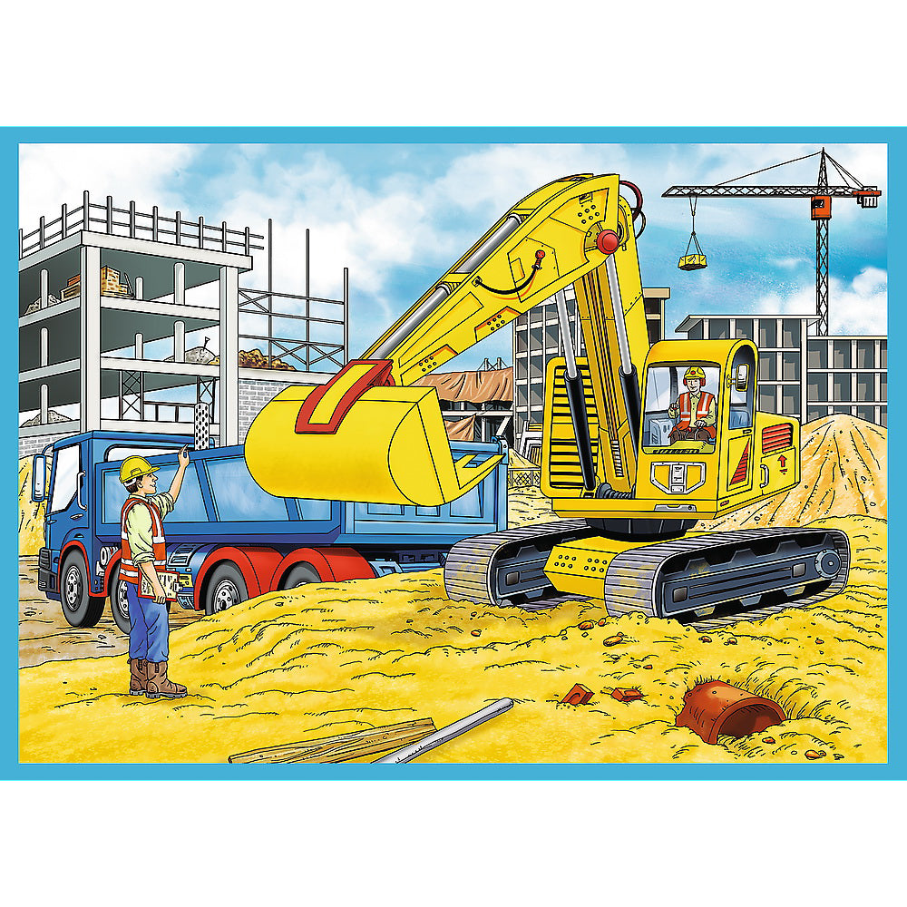 PUZZLE TREFL 4IN1 UTILAJE CONSTRUCTII