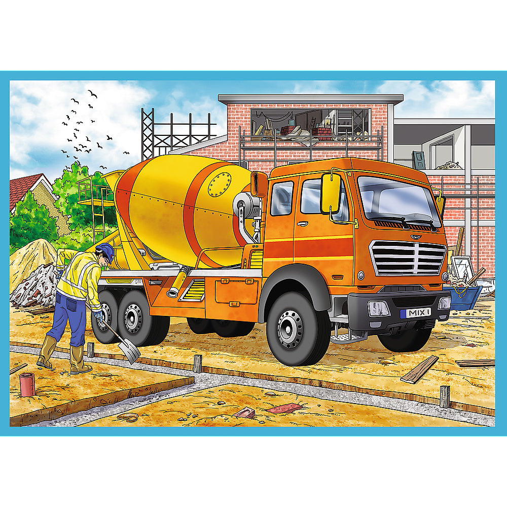 PUZZLE TREFL 4IN1 UTILAJE CONSTRUCTII