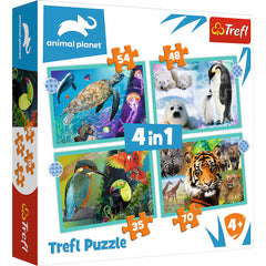 PUZZLE TREFL 4IN1 ANIMAL PLANET - MISTERIOASA LUMEA A ANIMALELOR
