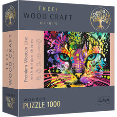 PUZZLE TREFL DIN LEMN 1000 PIESE PISICUTA COLORATA