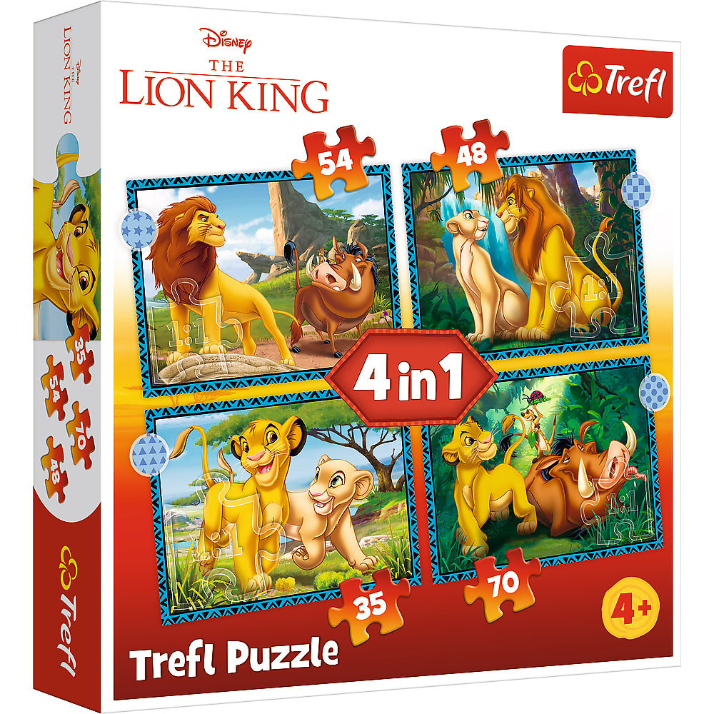 PUZZLE TREFL 4IN1 LION KING - AVENTURILE LUI SIMBA