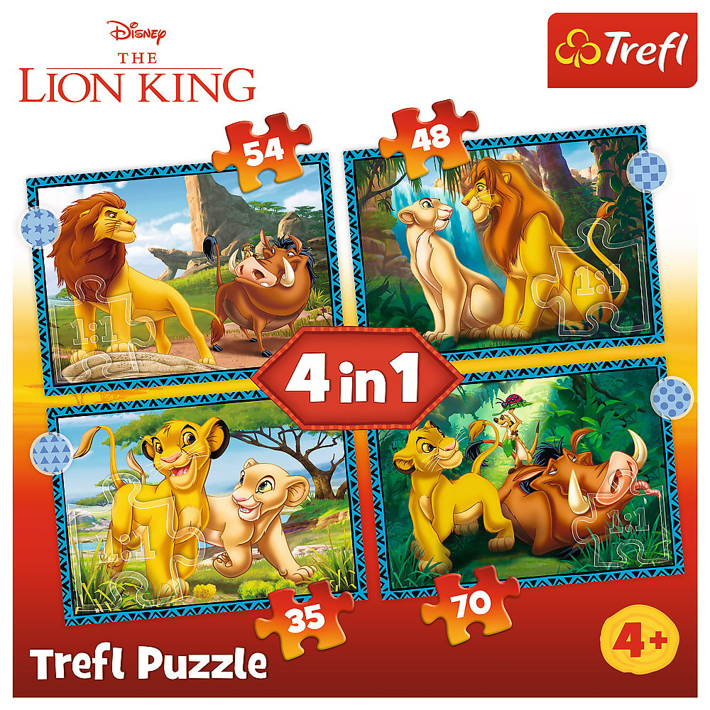 PUZZLE TREFL 4IN1 LION KING - AVENTURILE LUI SIMBA