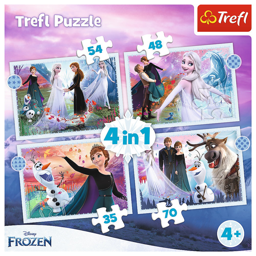 PUZZLE TREFL 4IN1 FROZEN - MAGIA DIN PADURE