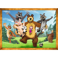 PUZZLE TREFL 4IN1 MASHA SI URSUL IN PADURE