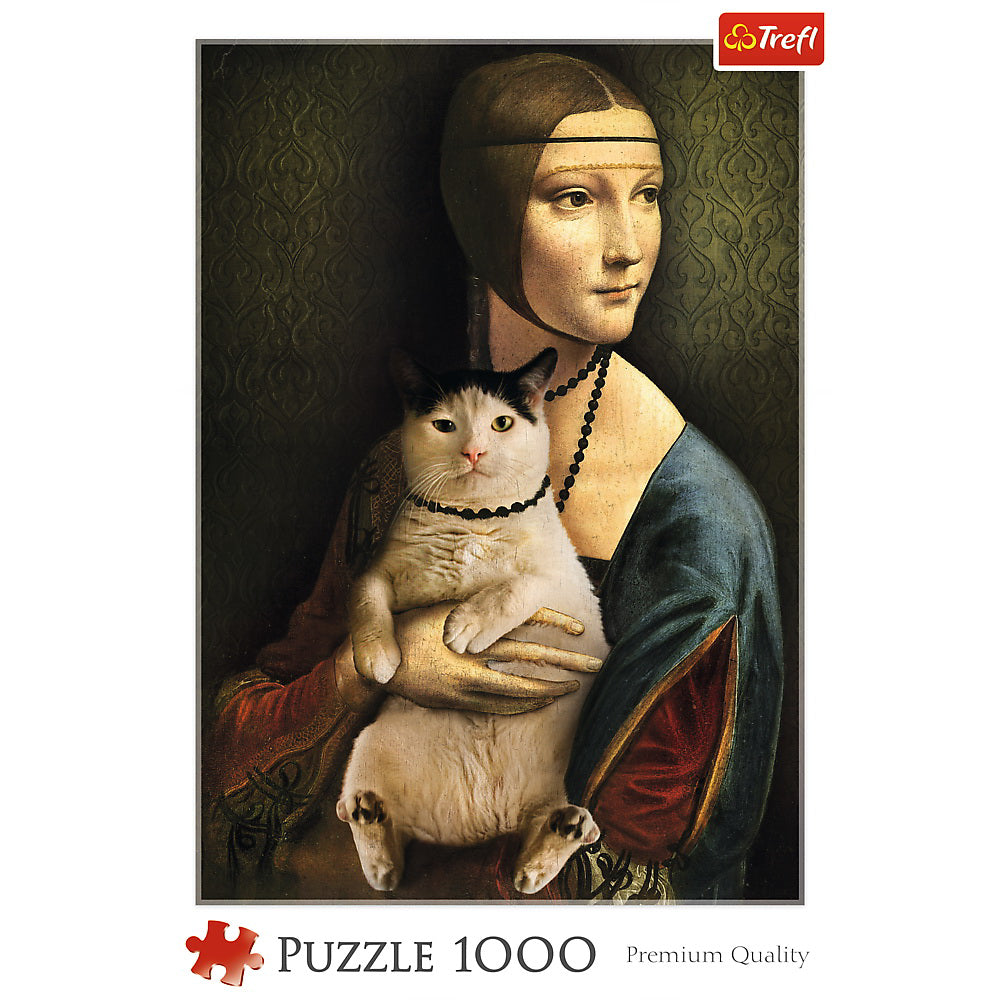 PUZZLE 1000 DOAMNA CU PISICA