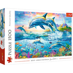 PUZZLE TREFL 1500 FAMILIA DE DELFINI