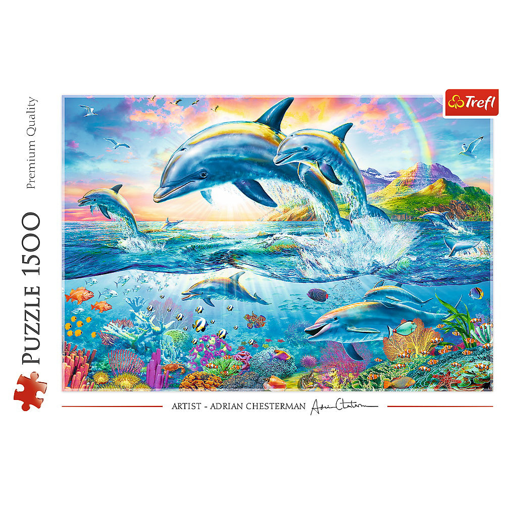 PUZZLE TREFL 1500 FAMILIA DE DELFINI