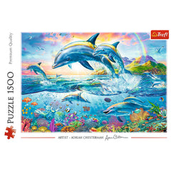PUZZLE TREFL 1500 FAMILIA DE DELFINI