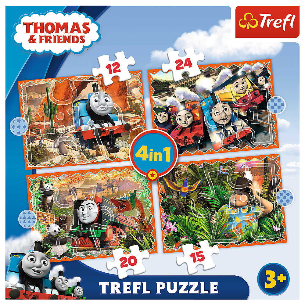 PUZZLE TREFL 4IN1 THOMAS CALATORIE IN JURUL LUMII
