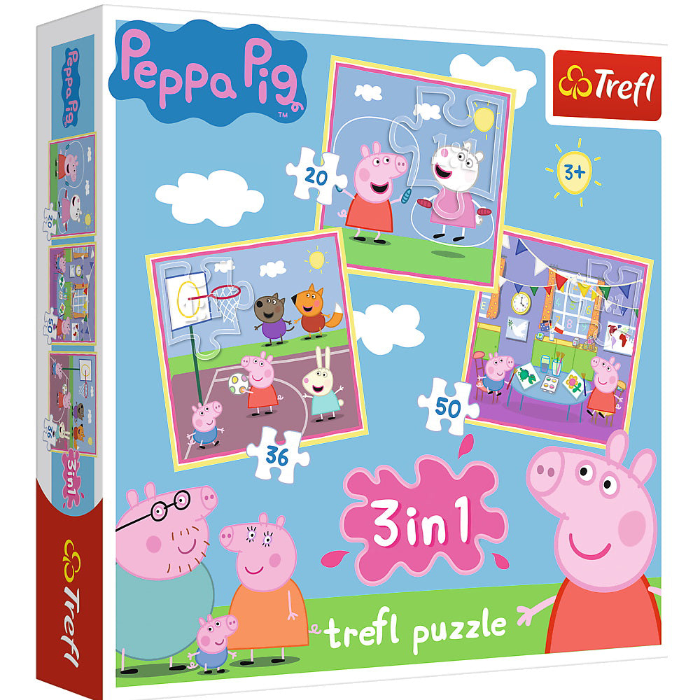 PUZZLE TREFL 3IN1 PEPPA PIG ACTIVITATI SCOLARE