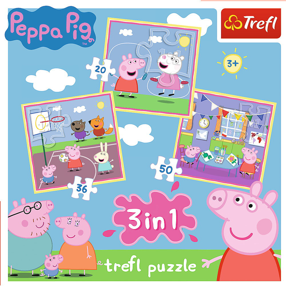 PUZZLE TREFL 3IN1 PEPPA PIG ACTIVITATI SCOLARE