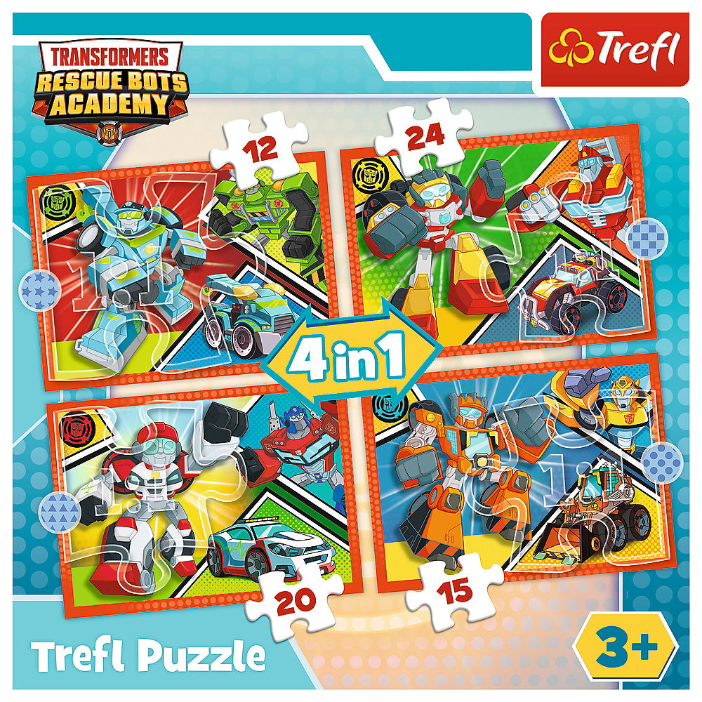 PUZZLE TREFL 4IN1 ACADEMIA ROBOTILOR TRANSFORMERS