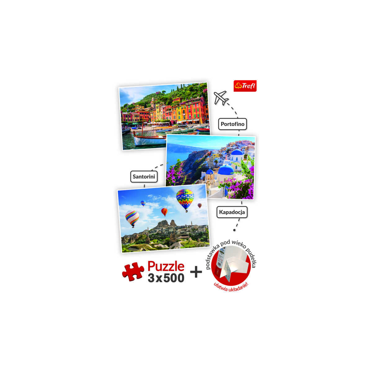 SET PUZZLE TREFL 3 X 500 PORTOFINO SANTORINI CAPPADOCIA