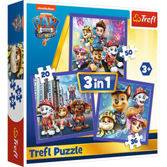 PUZZLE TREFL 3IN1 PATRULA CATELUSILOR GATA DE ACTIUNE