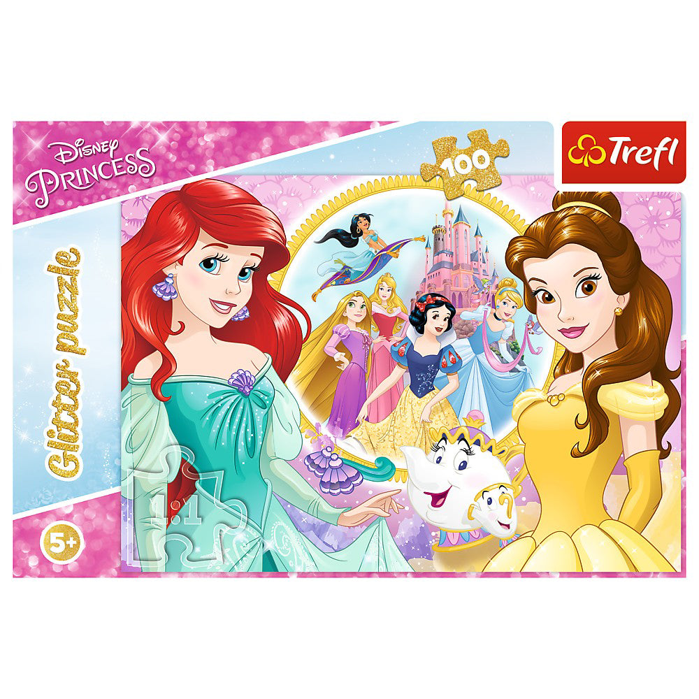 PUZZLE TREFL 100 GLITTER DISNEY PRINCESS BELLA SI ARIEL