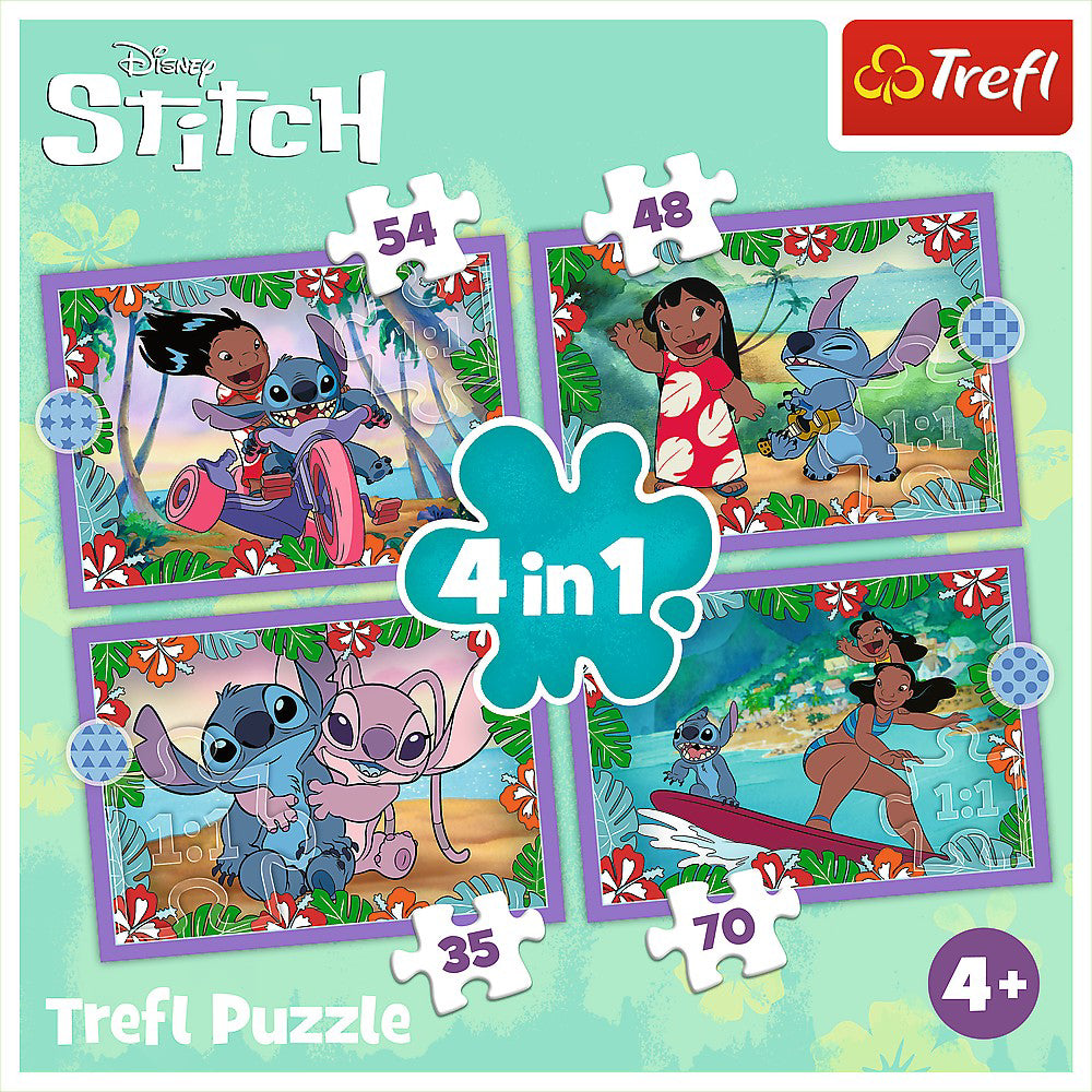PUZZLE TREFL 4IN1 STITCH ZIUA FERMECATA