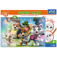 PUZZLE TREFL PRIMO 24 SUPER MAXI 44 PISICI TRUPA PISICILOR