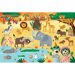 PUZZLE TREFL PRIMO 24 SUPER MAXI BABIES AND THE BEAR IN SAFARI