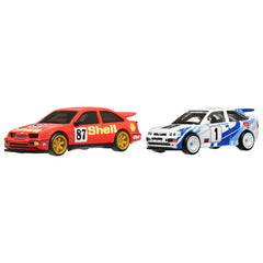 HOT WHEELS PREMIUM SET 2 MASINUTE METALICE FORD SIERRA COSWORTH SI FORD ESCORT RS COSWORTH SCARA 1:64