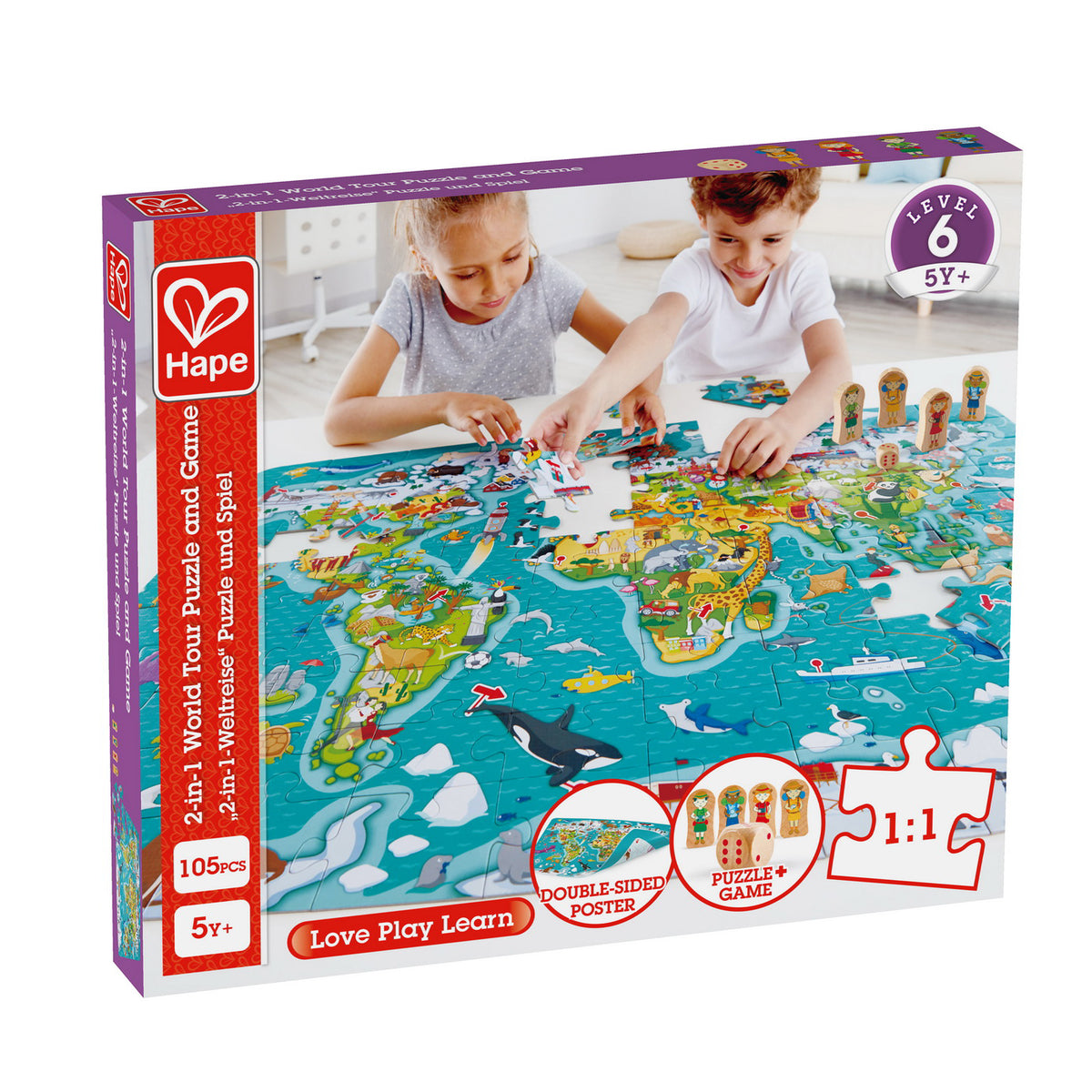 HAPE PUZZLE 2-IN-1 TURUL LUMII