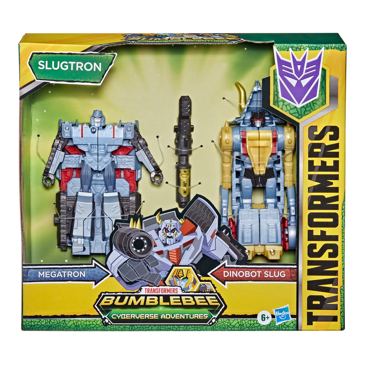 TRANSFORMERS CYBERVERSE FIGURINE MEGATRON SI  DINOBOT SLUG 14CM