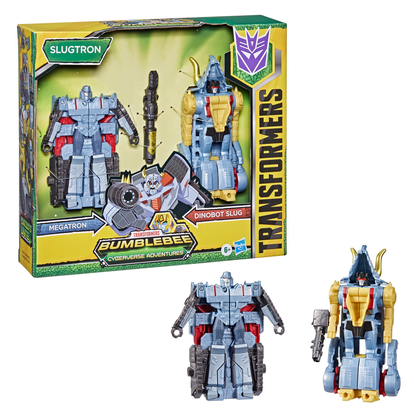 TRANSFORMERS CYBERVERSE FIGURINE MEGATRON SI  DINOBOT SLUG 14CM