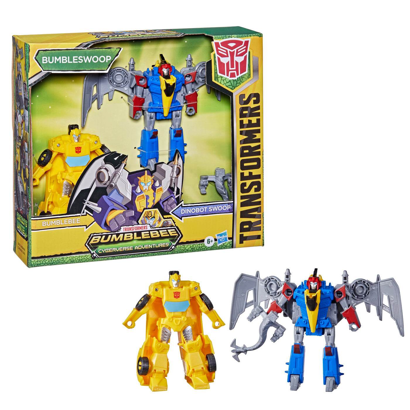 TRANSFORMERS CYBERVERSE FIGURINE BUMBLEBEE SI DINOBOT SWOOP 14CM