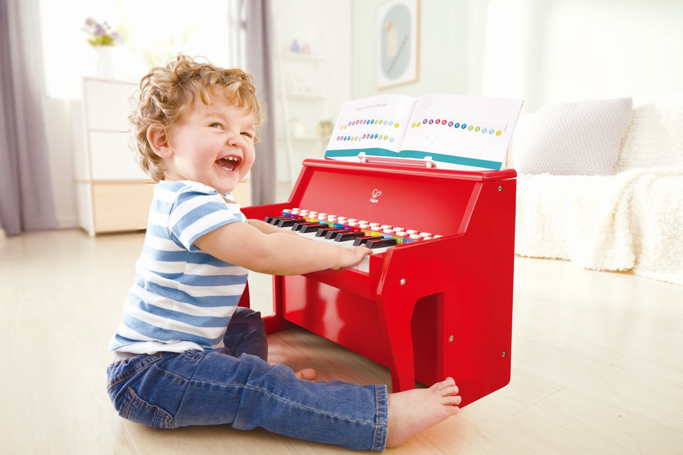 HAPE PIAN ELECTRONIC ROSU CU LUMINI