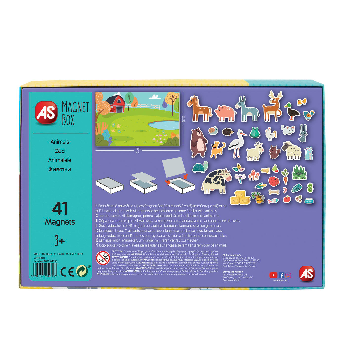 CUTIE MAGNETICA ANIMALE CU 41 DE PIESE