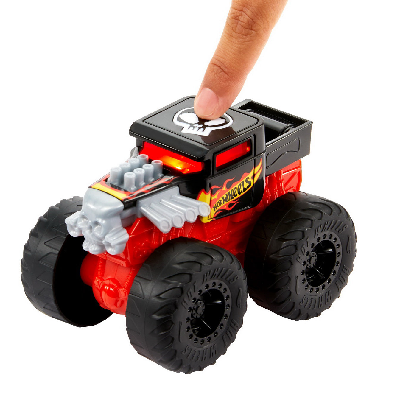 HOT WHEELS MONSTER TRUCK ROARIN WRECKERS BONE SHAKER CU FUNCTII SI SUNETE SCARA  1:43