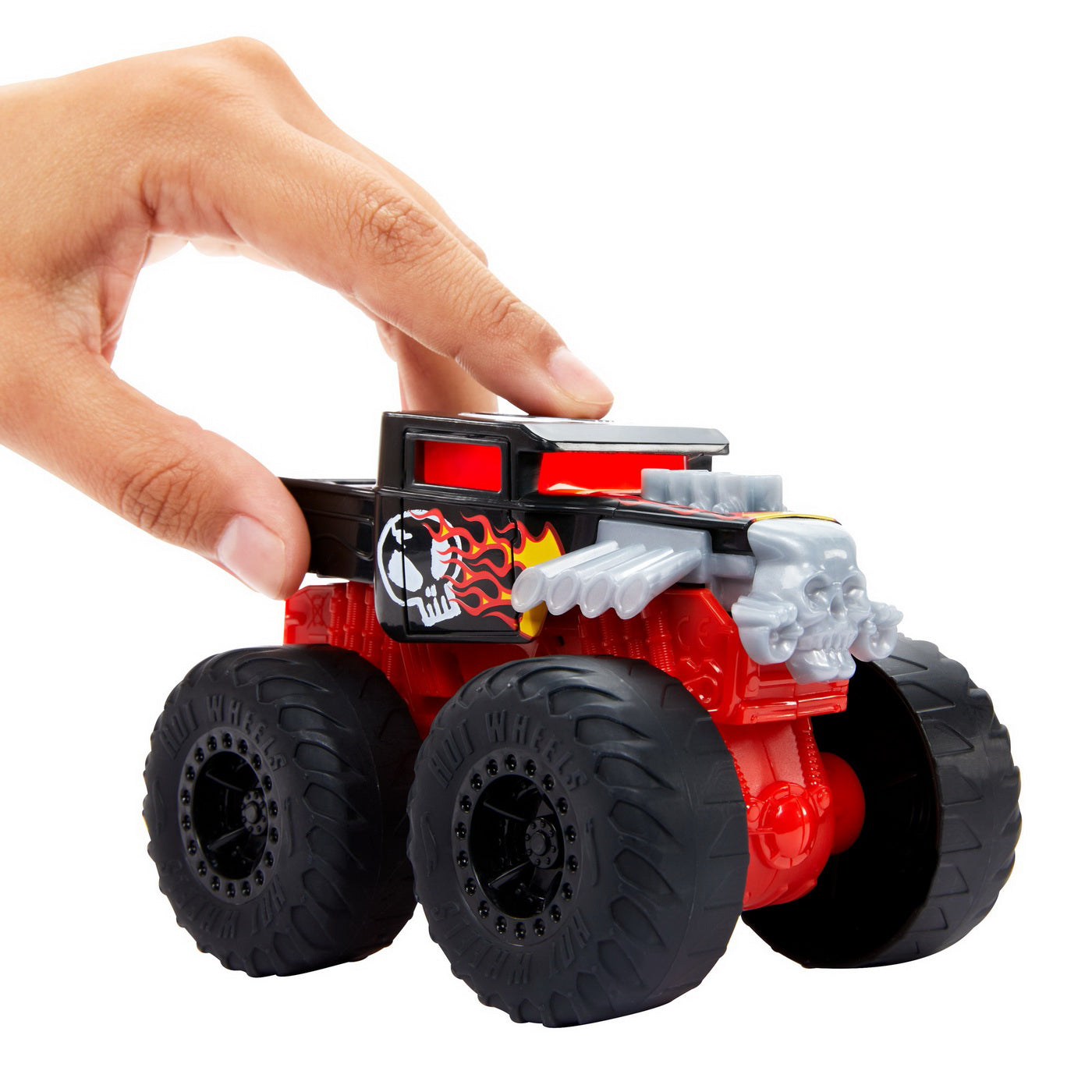 HOT WHEELS MONSTER TRUCK ROARIN WRECKERS BONE SHAKER CU FUNCTII SI SUNETE SCARA  1:43